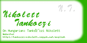 nikolett tankoczi business card